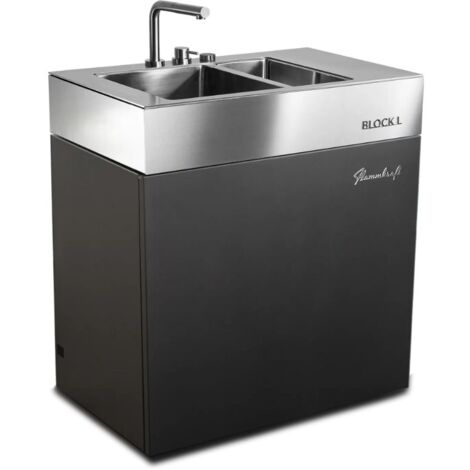 Flammkraft Outdoor-Küchenmodul BLOCK L Tiefumbra Waschbecken Grillmodul BBQ