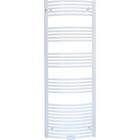 MERT Standard Badheizkörper, Weiss, gebogen, Mittel- und Seitenanschluss, 40 x 80 cm