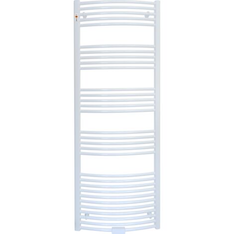 MERT Standard Badheizkörper, Weiss, gebogen, Mittel- und Seitenanschluss, 60 x 80 cm