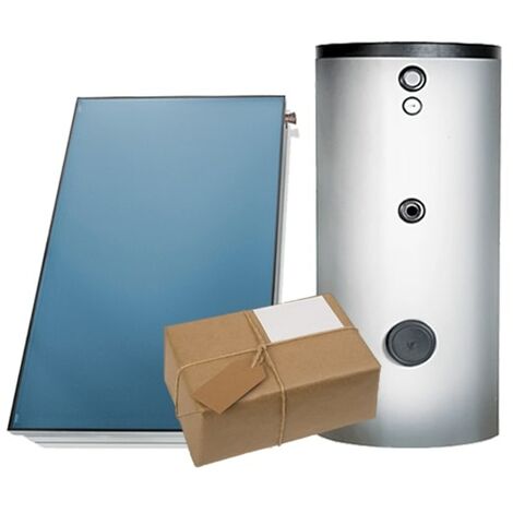 Solaranlage Paket Warmwasser Flachkollektor FK200-4 Wärmepumpespeicher 500l