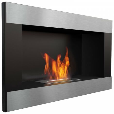 Bioethanol Kamin Wandkamin Kamin mit Glasscheibe 3 Brenner 120 cm