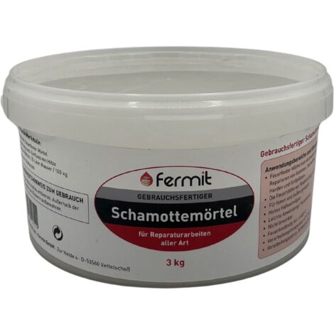 Fermit Schamottmörtel 3 kg feuerfest Schamott Mörtel 1600°C Kleber Feuerraum (1/4)