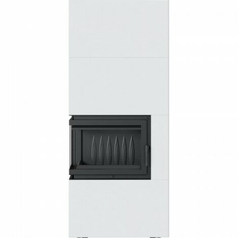Kaminofen Kratki Simple Box Stahl Weiss links 8 kW Holzofen Bausatz Kamin
