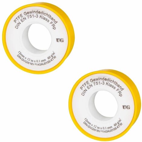 Hochtemperaturbeständiges Solar Gewindedichtband (Feingewinde) - 12m 2 Stück