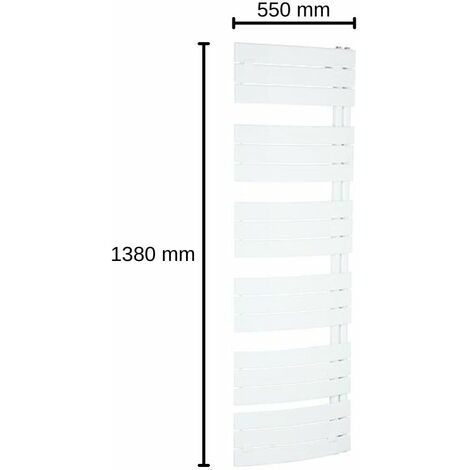 Design Heizkörper Pieve weiß gebogen 550x1380 mm Bad- und Handtuch-Heizkörper 8,4 L