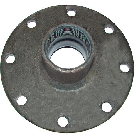 Flanschplatte für Elektroheizstäbe 1 1/2" IG 8-Loch Lochkreis 145 mm emailliert
