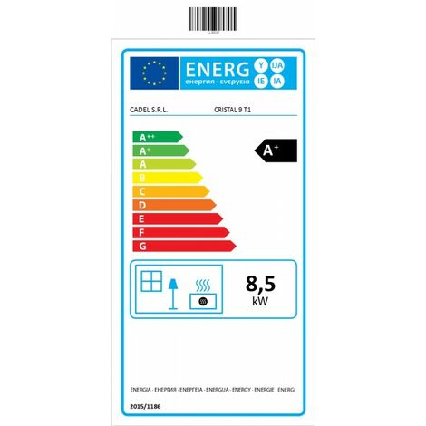 Cadel Pelletofen Cristal 9 Metall Rot 8,5 kW Pellet Air Kamin Kaminofen belüftet