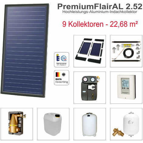 Solarbayer PremiumFlairAL Indach-Solarpaket 9 Bruttofläche 22,68 m² Solaranlage