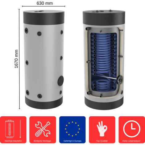 Wärmepumpenspeicher 300 Liter WPS-2-300 Solarspeicher Warmwasserspeicher Boiler