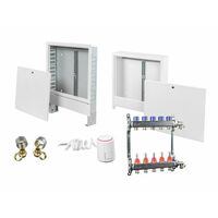 Fußbodenheizung Edelstahl Heizkreisverteiler Verteilerschrank Stellantrieb SET Unterputz UP 6 16x2 mm mit Stellantrieb 230V