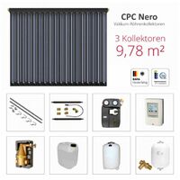 Solarbayer Komplettsolarpaket CPC NERO 3Z Solar Solarthermie 9,78m² Vakuumröhren