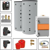 Solarbayer Holzvergaserset HVS E 25-4C Variante C mit 2xSLS-1000S Pufferspeicher