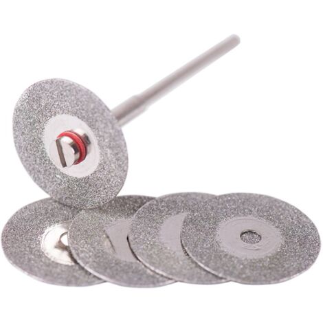 Multirex – Jeu de disques diamantés 20 mm – Lot de 5 disques pour découpe métal, bois, plastique, céramique – Queue 2.35 mm pour mini perceuse