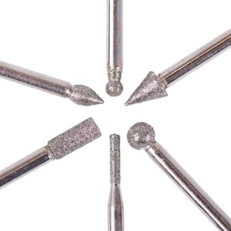 Round Ball Diamant Burrs Bits Outil Rotatif Grinding Head Gravure Gravure Outil Abrasif 1Pc 2.35mm Shank 