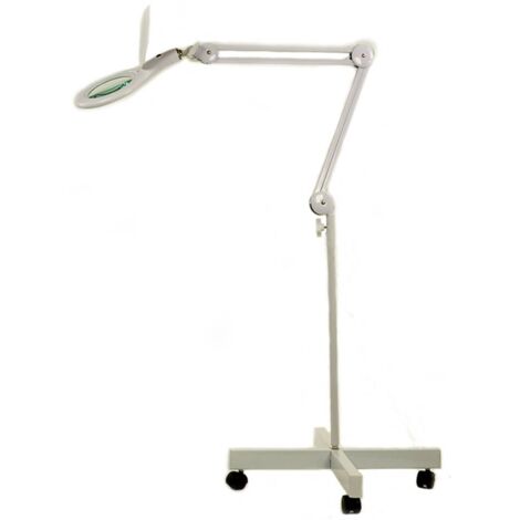 Multirex – Support à roulettes pour lampes loupes – Métal robuste – 4 branches pour stabilité – Hauteur 71 cm – Base 56 cm – Poids 5.7 kg