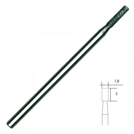 Proxxon – Fraise diamantée cylindrique 2.35mm – Longueur 44mm – Acier inox pour meulage et gravure – Matériaux : verre, céramique, plastique