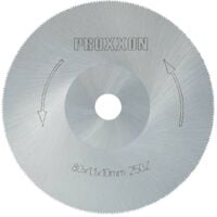 Proxxon – Lame de scie circulaire HSS 80 mm – Alésage 10 mm – 250 dents pour coupes fines dans aluminium et composites – Épaisseur 1,1 mm