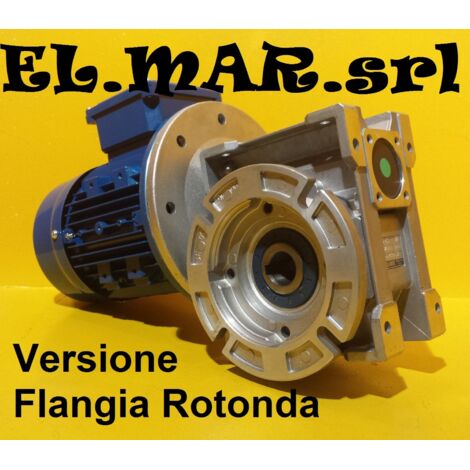 HP 0,5 KW 0,37 Motoriduttore Vite Senza Fine  Trifase  Con Flangia Rotonda - 56 Giri
