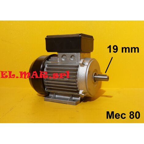 2 HP 1,5 KW Mec 80 2800 Giri Motore Elettrico Monofase 2 Poli B3 con piedini - Interruttore con Invertitore di marcia