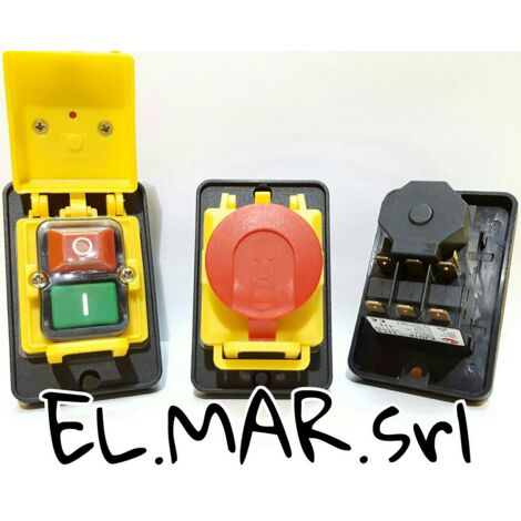 Interruttore KEDU KJD18 Tripolare + Fungo EMERGENZA + contatto AUX 7,5 A 400 V (1/2)