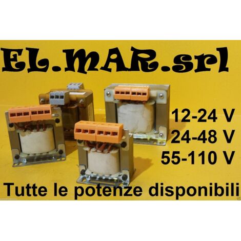 Trasformatore Monofase di Comando ingresso 230 400V uscita 55 110 V  VA 750