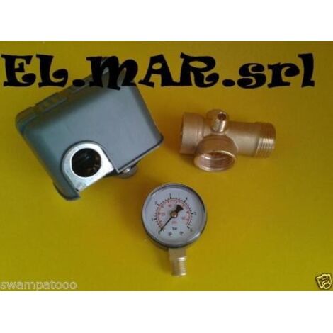 KIT AUTOCLAVE manometro + Pressostato + Raccordo 5 Vie
