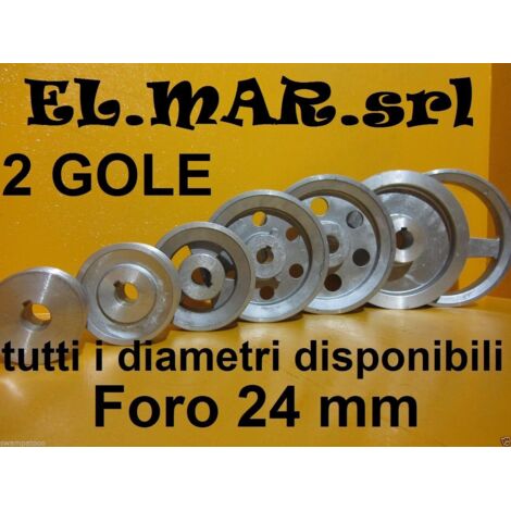 Puleggia Foro 24 mm 2 Gole Sez A Alluminio 168 mm
