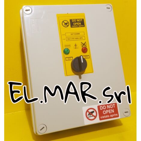 Quadro Elettrico Avviamento e Protezione Elettropompa Trifase 400 V  HP 2 KW 1,5