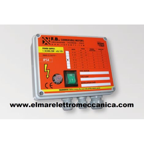 Quadretto Elettropompa Avviatore Monofase Salvamotore serie IC FB Pompe HP 0,75 KW 0,55