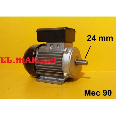 3 HP 2,2 KW Mec 90 1400 Giri Motore Elettrico Monofase 4 Poli  B3 con piedini - Interruttore Luminoso