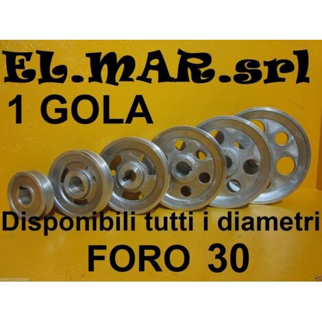 Puleggia Foro 30 mm 1 Gola Sez A Alluminio  108 mm