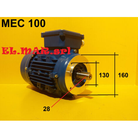 HP 4 KW 3 Mec 100 1400 Giri Motore Elettrico Trifase iE1 iE3 4 Poli  B14 Flangiato - IE3 - Efficienza Premium