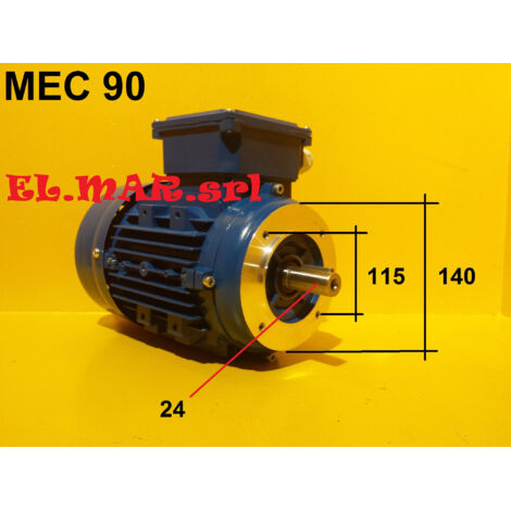 HP 2 KW 1,5 Mec 90 1400 Giri Motore Elettrico Trifase iE1 iE3 4 Poli  B14 Flangiato - IE3 - Efficienza Premium