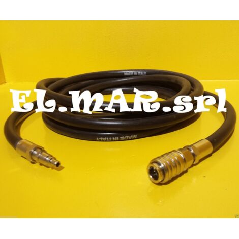 Tubo Aria Compressa Gomma 6x14 con Attacco ad innesto rapido per compressore 10 m