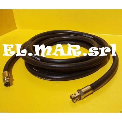 Tubo Aria Compressa Gomma 6x14 con Attacco a Baionetta per compressore  15 m