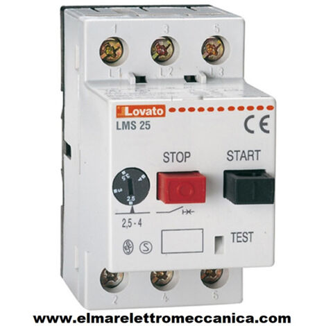 Lovato LMS 25 4 - 6,3 A Interruttore Salvamotore Magnetotermico