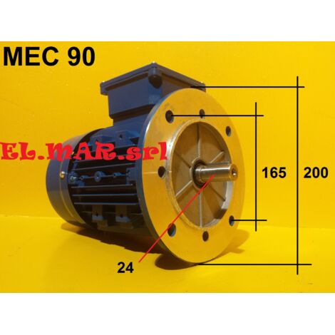 HP 4 KW 3 Mec 90 2800 Giri Motore Elettrico Trifase 400 V 2 Poli B5 Flangiato
