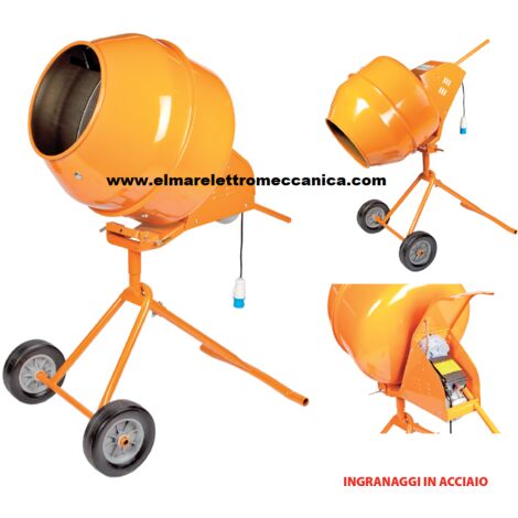 LEPORIS BETON MIX 140 Betoniera ribaltabile a cariola 110 lt MONOFASE