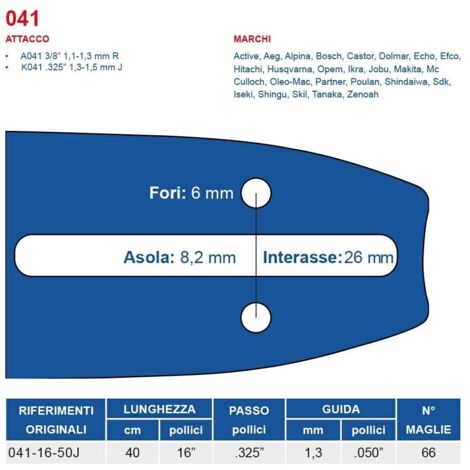 Barra di guida da 50 cm + 3 catene per motosega - 78 pignoni - passo 325 - calibro 0,58 (1,5 mm) | Leroy Merlin
