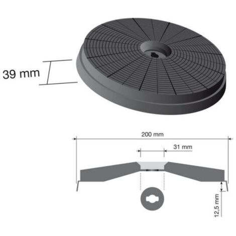 Filtro carbone Elica Ø20 cm cappa aspirante 40FC97