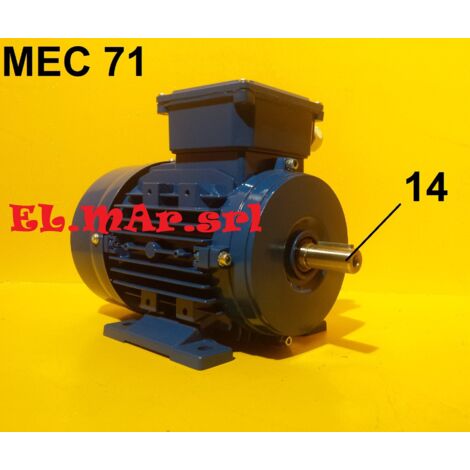 HP 0,25 KW 0,18 Mec 71 900 Giri Motore Elettrico Trifase 400 V 6 Poli  B3 con piedini