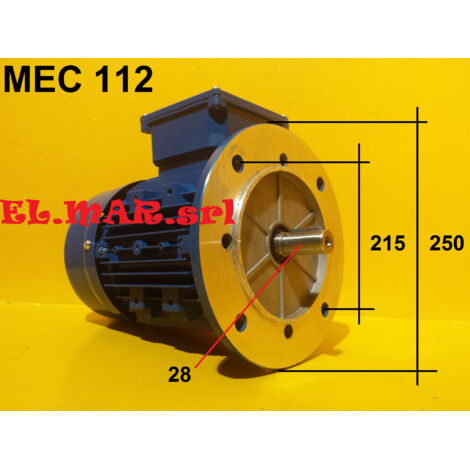 HP 5,5 KW 4 Mec 112 1400 Giri Motore Elettrico Trifase iE1 iE3 4 Poli  B5 Flangiato - IE1 - Efficienza Standard