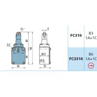 FC316 Interruttore di Posizione a pistoncino INOX con rotella Finecorsa