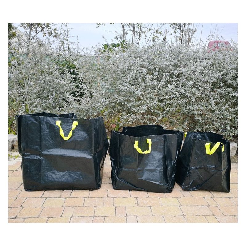 3 Sacs Jardin Déchets 300L - 4 Poignées Résistantes - Stable