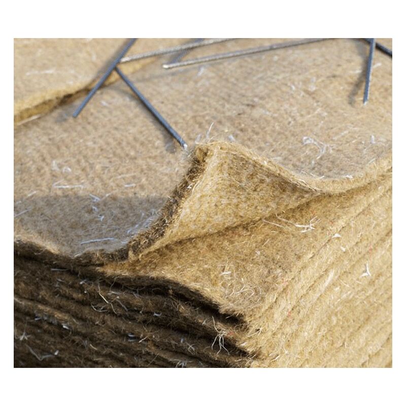 Lot de dalles de paillage en jute Dimension: 30 x 30 cm (Lot de 50)