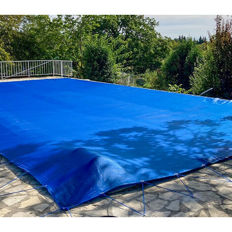 Nappe d'hivernage avec œillets pour piscine Couleur: Bleu - Dimension: 5.50 x 10.50 m (1/5)