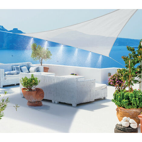 Voile d'ombrage Brumisateur 6 buses intégrées - 3.60 x 3.60 x 3.60 m  Couleur: Blanc (1/3)