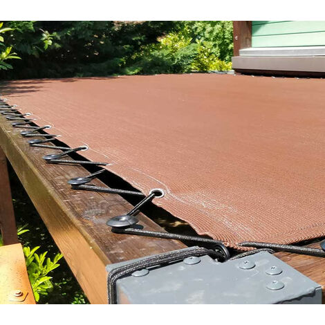 Toile d'ombrage pergola 3x3 m perméable avec œillets à poser sur une structure  Couleur: Chocolat