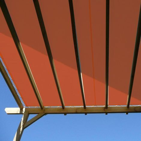 Toile d'ombrage pergola 4x4m imperméable avec œillets à poser sur une structure Couleur: Anthracite