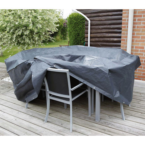 Housse de protection pour table rectangle et chaises de jardin 225 x 143 cm